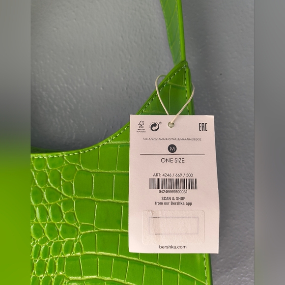 Green Croc-Embossed Women's Bag - Picture 2 of 5